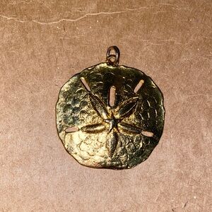 Vintage Gold Toned Sand Dollar Pendant